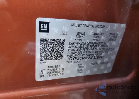 2019 Cadillac Xt4 Premium Luxury z USA, uszkodzony, nr VIN 1GYFZCR46KF116742